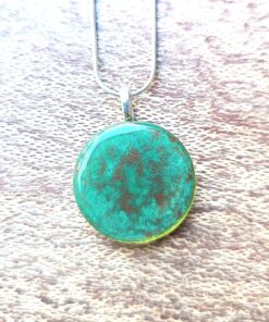 Resin Round Pendant Set with Matching Earrings - Unique Jewellery Set B