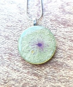 Round Shaped Resin Jewelry Set - Unique Pendant and Earrings Set B