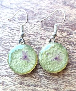 Round Shaped Resin Jewelry Set - Unique Pendant and Earrings Set C