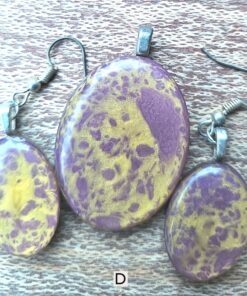 Hand Painted Oval Pendant - D