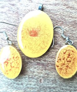 Hand Painted Oval Pendant - E