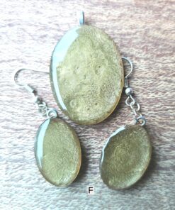 Hand Painted Oval Pendant - F