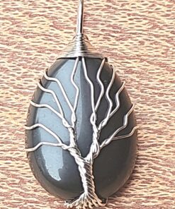 Handmade Black Tree of Life Pendant Necklace A