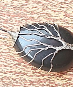 Handmade Black Tree of Life Pendant Necklace C