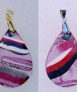 Polymer Clay Mokume Gane Red Black White Pendant